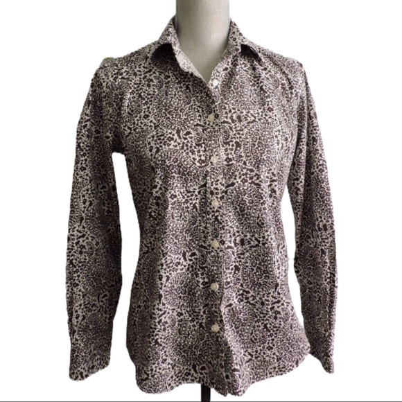 Lands' End Tops - Lands End Brown Paisley Shirt